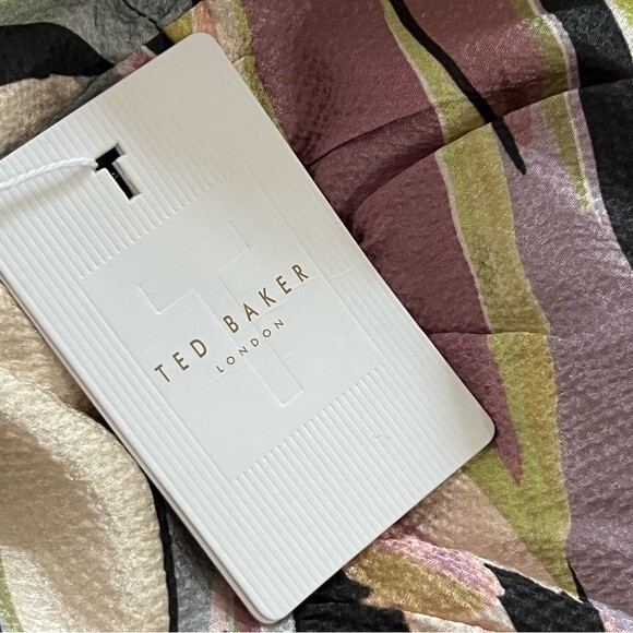 Ted Baker Warrenn Abstract Midi Dress Dusty Pink Size 6 US - Picture 11 of 15